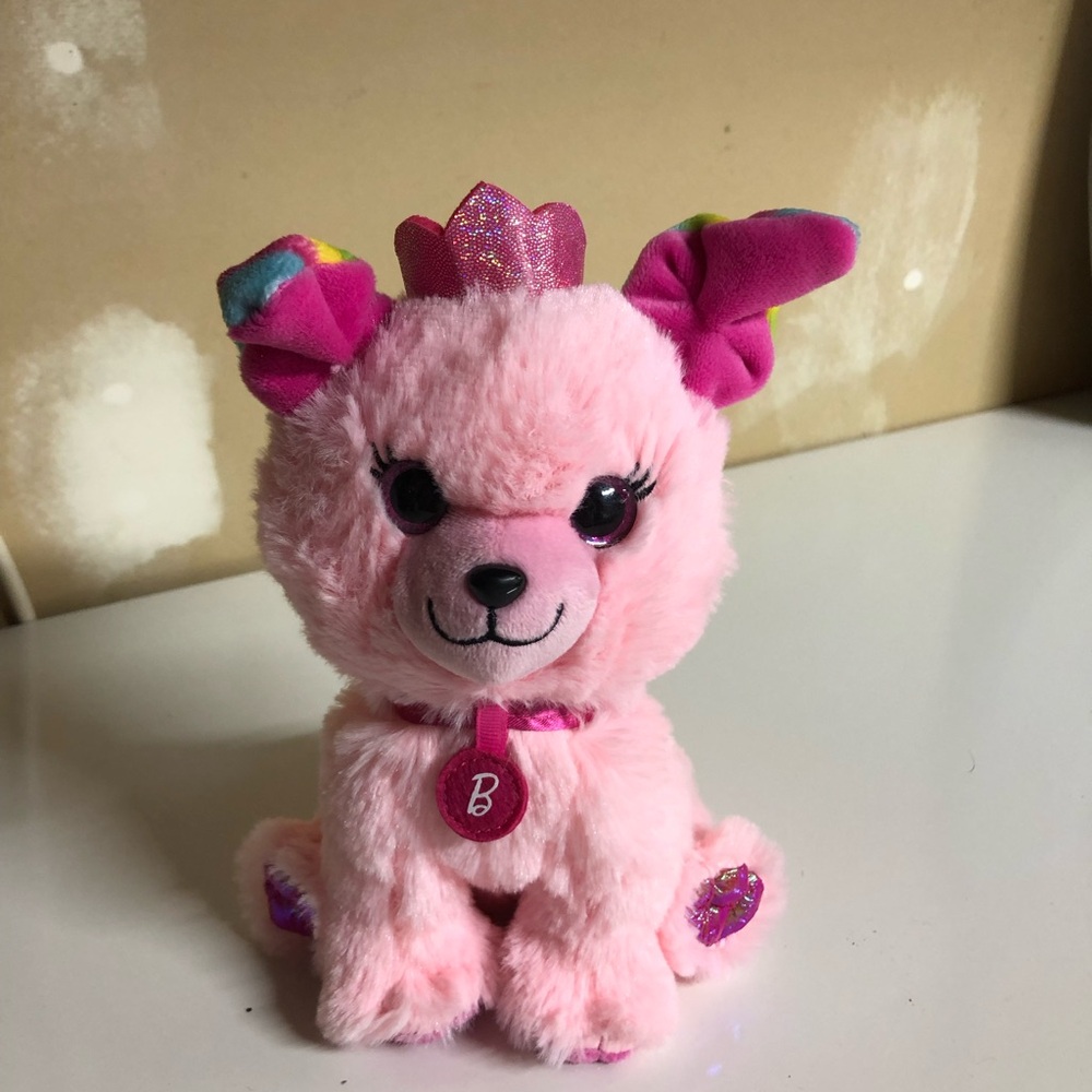 Mattel Barbie Loves Pets Puppy Dog Plush Pink Princess Stuffed Animal Just Play